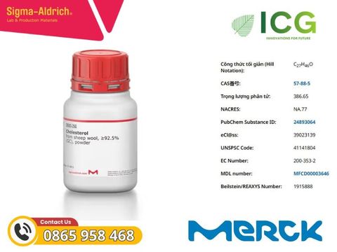  Cholesterol 92.5% (GC) | Merck CAS 57-88-5 