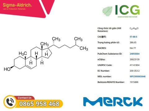  Cholesterol 92.5% (GC) | Merck CAS 57-88-5 