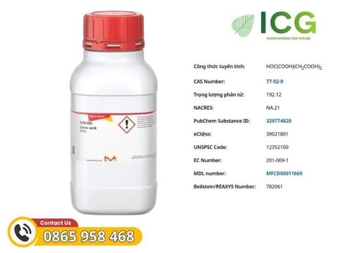  Citric acid 99% | Axit hữu cơ Merck CAS 77-92-9 