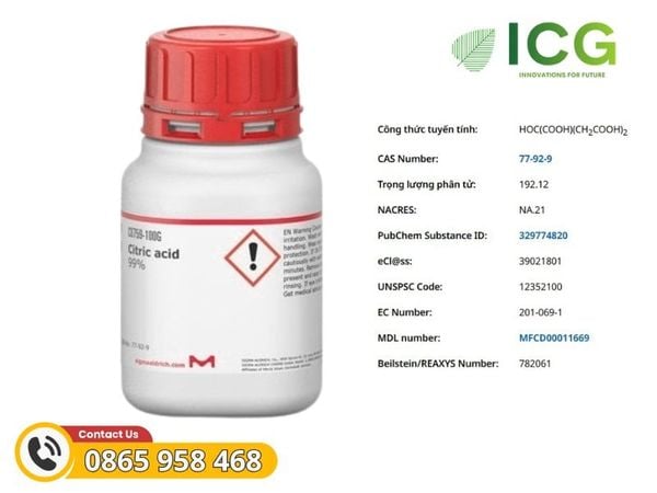  Citric acid 99% | Axit hữu cơ Merck CAS 77-92-9 