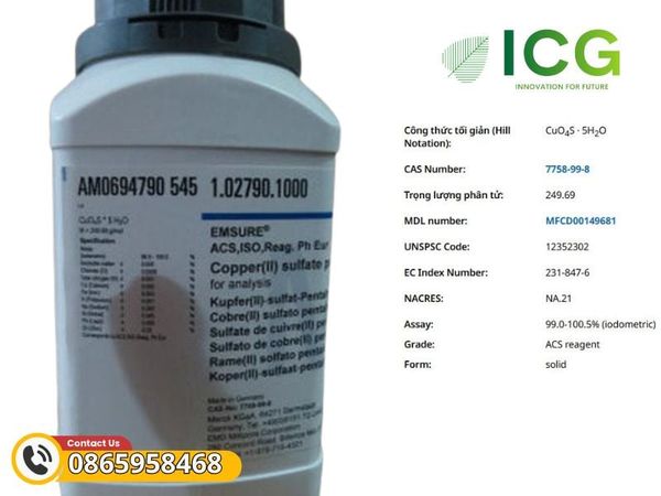  Copper(II) sulfate pentahydrate for analysis EMSURE Merck CAS 7758-99-8 