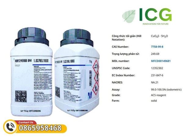  Copper(II) sulfate pentahydrate for analysis EMSURE Merck CAS 7758-99-8 