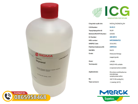  Glycerol Merck hóa chất sinh học phân tử 99% CAS 56-81-5 