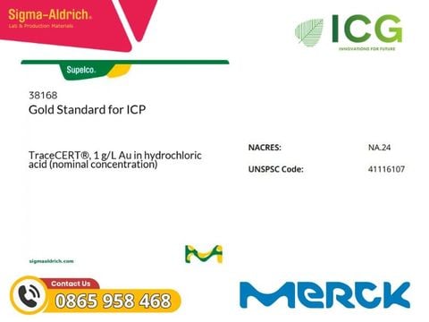  Gold Standard for ICP TraceCERT® - Merck Dung Dịch Chuẩn Vàng ICP 