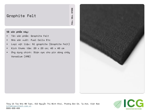  Graphite Felt | Nỉ than chì CT GF020/30/65 Fuel Cells 
