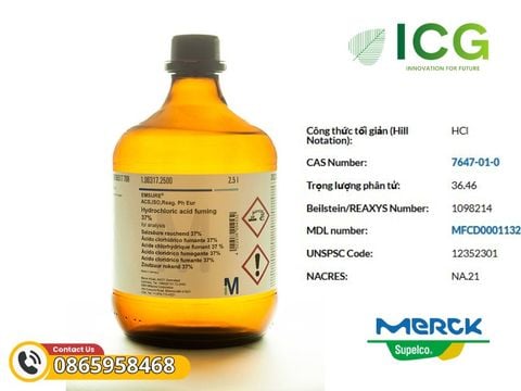 Hydrochloric acid fuming 37% Merck EMSURE | HCL CAS 7647-01-0 