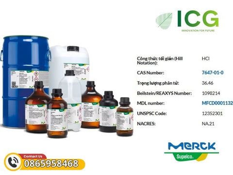  Hydrochloric acid fuming 37% Merck EMSURE | HCL CAS 7647-01-0 