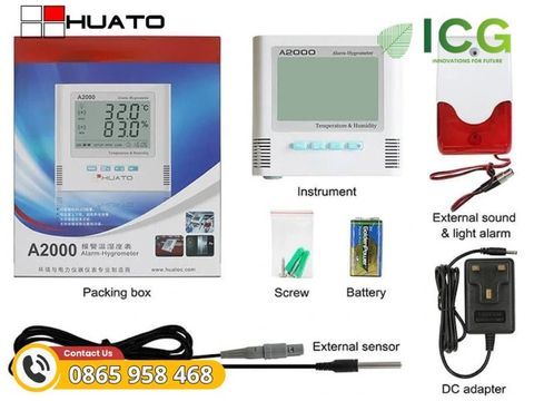 Đồng hồ đo nhiệt độ và độ ẩm HUATO A2000-TH 