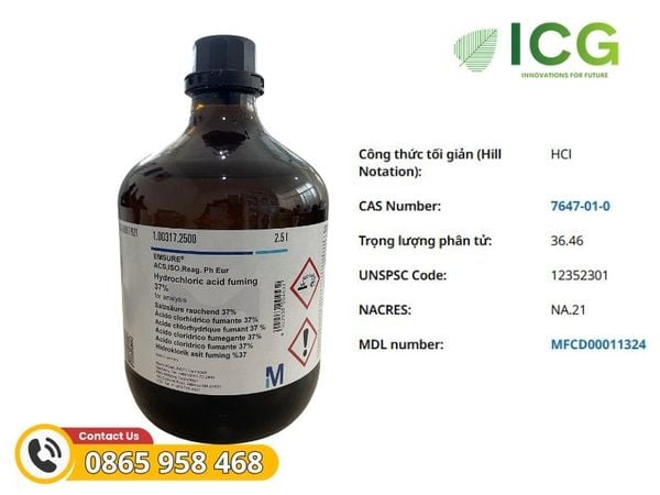  Hydrochloric acid 32% EMSURE | Axit clohydric Merck CAS 7647-01-0 