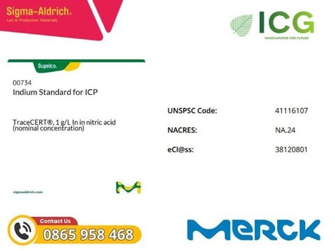  Indium Standard for ICP TraceCERT® – Dung Dịch Merck Chuẩn Cho ICP 