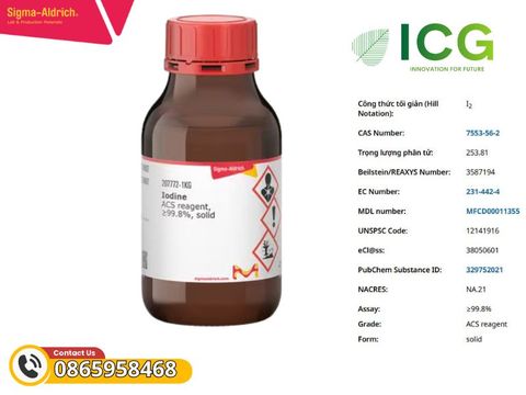  Iodine ≥99.8%, solid | Hóa chất Iodine tinh khiết Merck CAS CAS 7553-56-2 