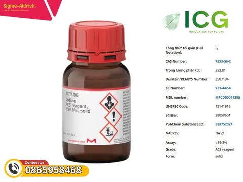  Iodine ≥99.8%, solid | Hóa chất Iodine tinh khiết Merck CAS CAS 7553-56-2 