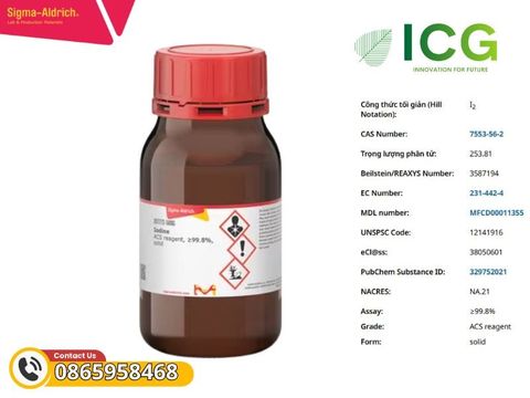  Iodine ≥99.8%, solid | Hóa chất Iodine tinh khiết Merck CAS CAS 7553-56-2 