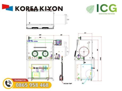  Tủ thao tác khí trơ 2 cổng KIYON KK-GB-2S 