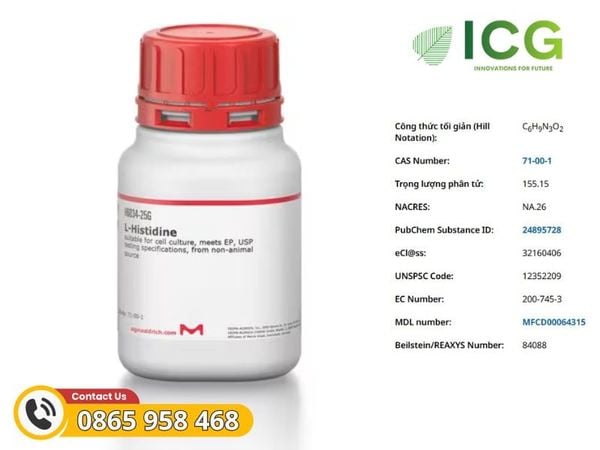  L-Histidine 98.5 - 101.0% Merck -  Axit amin tinh khiết CAS 71-00-1 