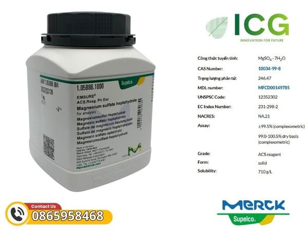  Magnesium sulfate heptahydrate for analysis EMSURE MERCK CAS 10034-99-8 