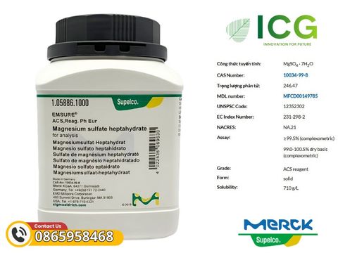  Magnesium sulfate heptahydrate for analysis EMSURE MERCK CAS 10034-99-8 