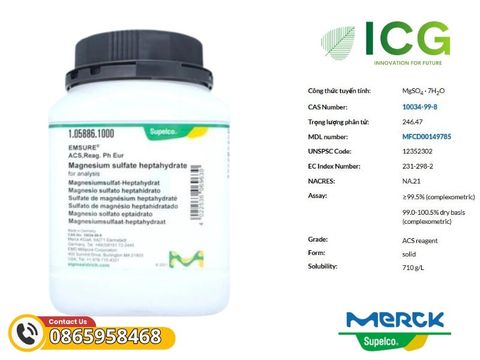  Magnesium sulfate heptahydrate for analysis EMSURE MERCK CAS 10034-99-8 