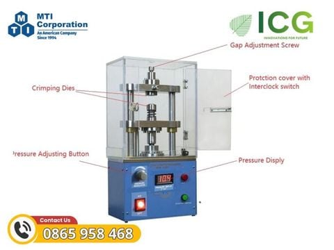 Máy dập Pin cúc áo MSK-160E MTI chính hãng điều khiển kỹ thuật số 