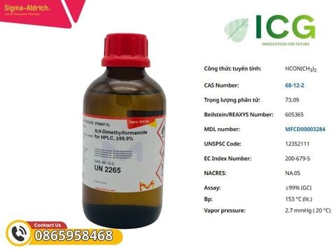  N,N-Dimethylformamide EMPLURA | Dung môi DMF 99.8% CAS 68-12-2 Merck 