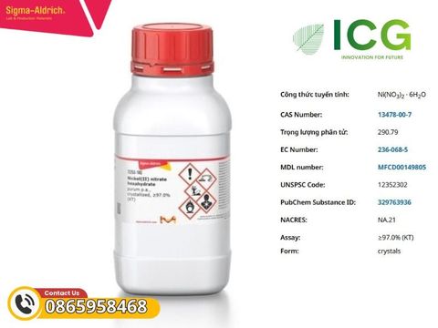  Nickel(II) nitrate hexahydrate (Ni(NO₃)₂·6H₂O) - Muối Nitrate Merck CAS 13478-00-7 