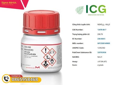  Nickel(II) nitrate hexahydrate (Ni(NO₃)₂·6H₂O) - Muối Nitrate Merck CAS 13478-00-7 