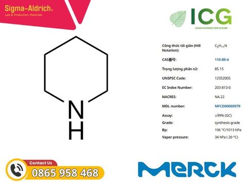  Piperidine for synthesis > 99% | Merck CAS 110-89-4 