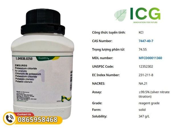 Potassium chloride for analysis | Kali clorua Merck CAS 7447-40-7 