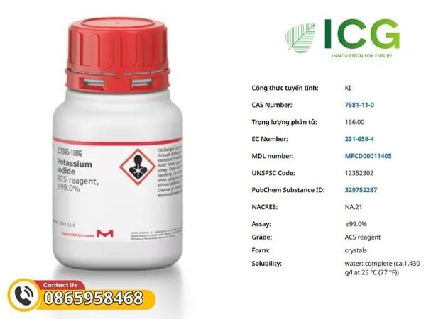  Potassium iodide ACS reagent, ≥99.0% | Hóa chất Kali iodua Merck CAS 7681-11-0 