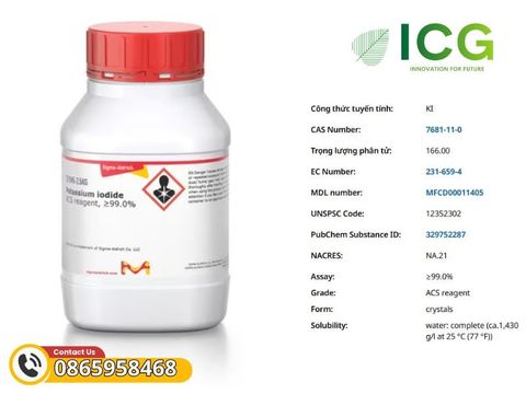  Potassium iodide ACS reagent, ≥99.0% | Hóa chất Kali iodua Merck CAS 7681-11-0 
