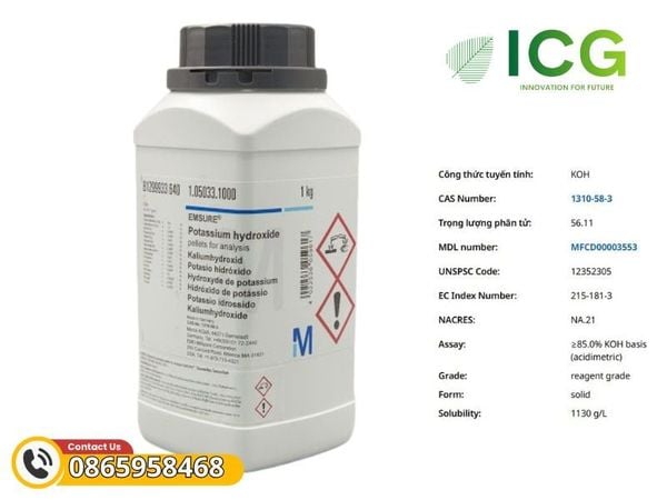  Kali hydroxit (KOH) Potassium hydroxide 85% CAS 1310-58-3 Merck 