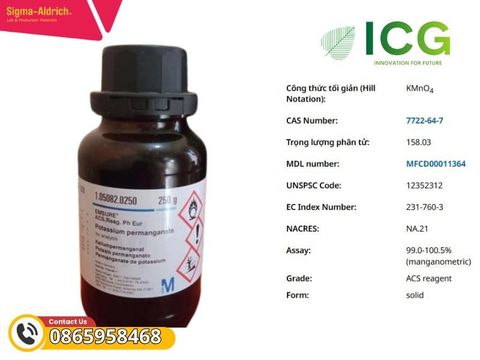  Potassium permanganate 99 - 100.5% | Thuốc tím KMnO₄ Merck CAS 7722-64-7 