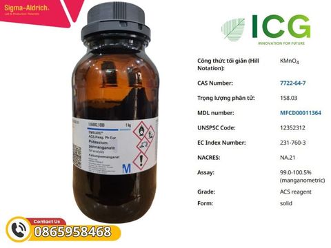  Potassium permanganate 99 - 100.5% | Thuốc tím KMnO₄ Merck CAS 7722-64-7 