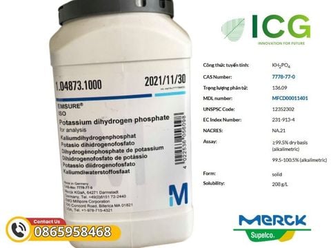  Potassium phosphate monobasic for analysis EMSURE Merck 7778-77-0 