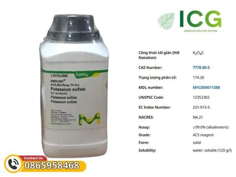  Potassium sulfate for analysis | Hóa chất Kali sunfat Merck CAS 7778-80-5 