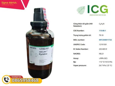  Pyridine EMPLURA | Hexahydrobenzene/ Pyridin CAS 110-86-1 Merck 
