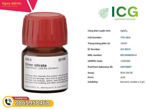  Silver nitrate CAS 7761-88-8 99.8–100.5% | Bạc nitrat tinh khiết Merck 
