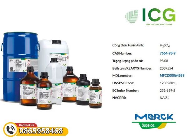  Axit sulfuric Merck EMSURE | Sulfuric acid 98% CAS 7664-93-9 