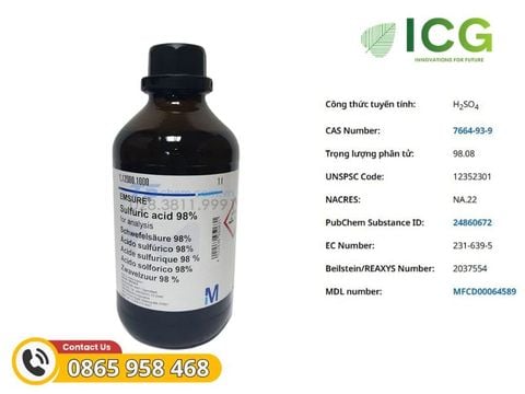  Sulfuric acid 99.999% | Axit sulfuric Merck siêu tinh khiết CAS 7664-93-9 