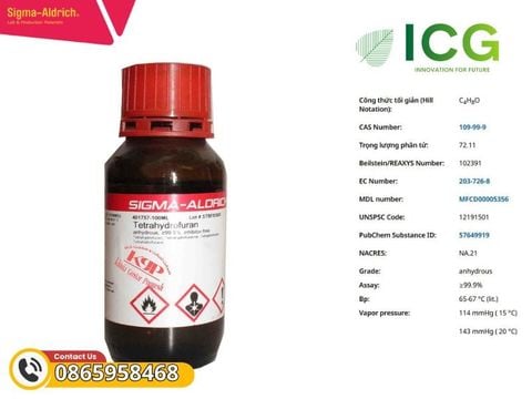  Tetrahydrofuran Merck - Dung môi THF - Oxylan 99.9% CAS 109-99-9 
