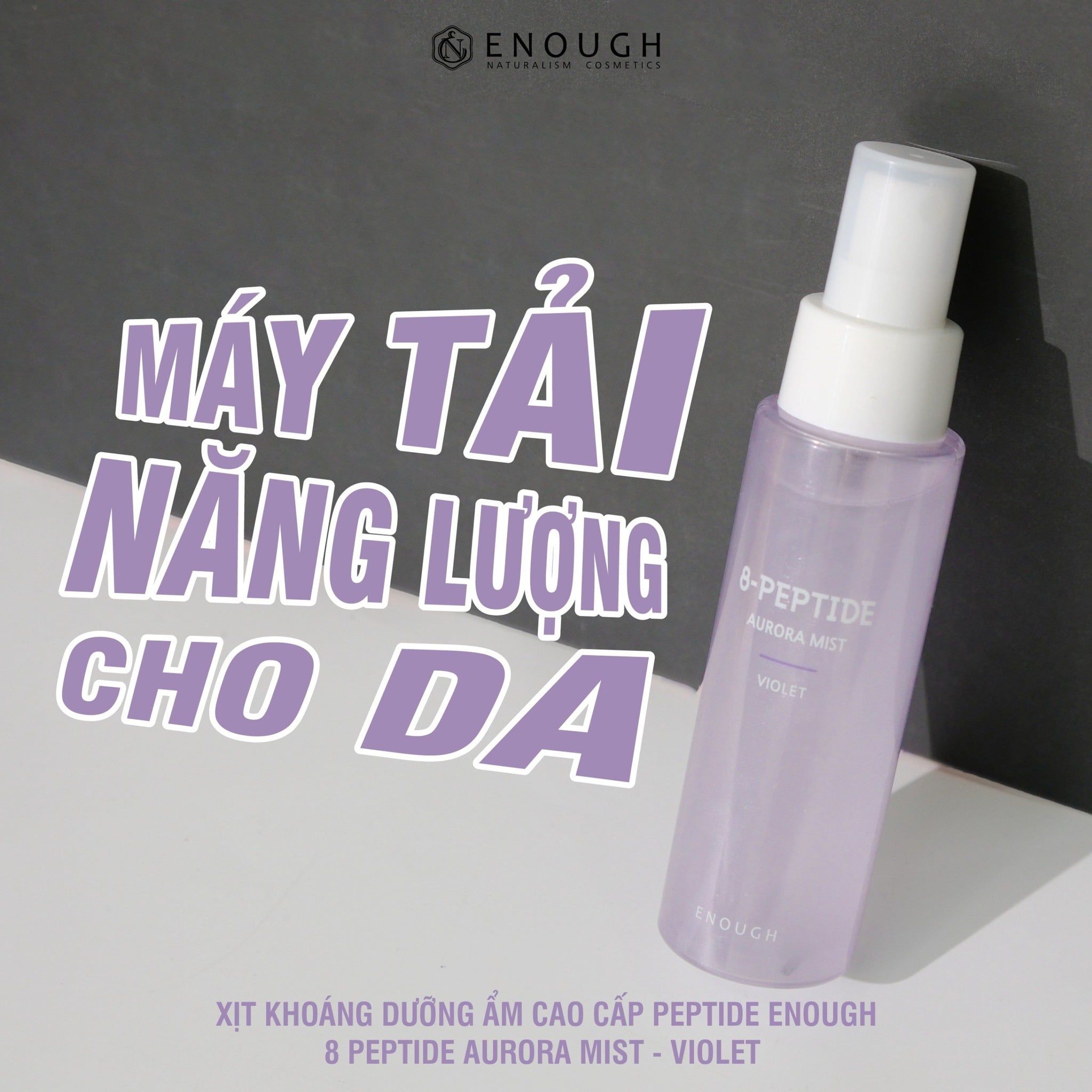XỊT KHOÁNG DƯỠNG ẨM CAO CẤP PEPTIDE ENOUGH 8 PEPTIDE AURORA MIST 80ML - VIOLET