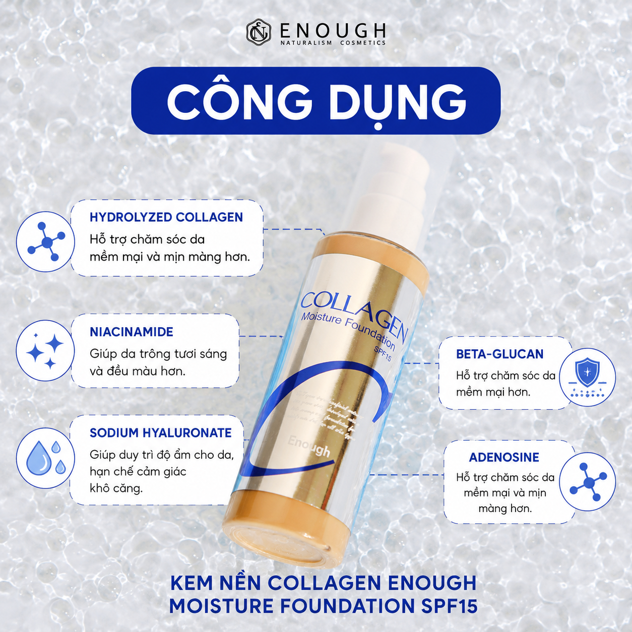 KEM NỀN COLLAGEN ENOUGH MOISTURE FOUNDATION SPF15 100ML