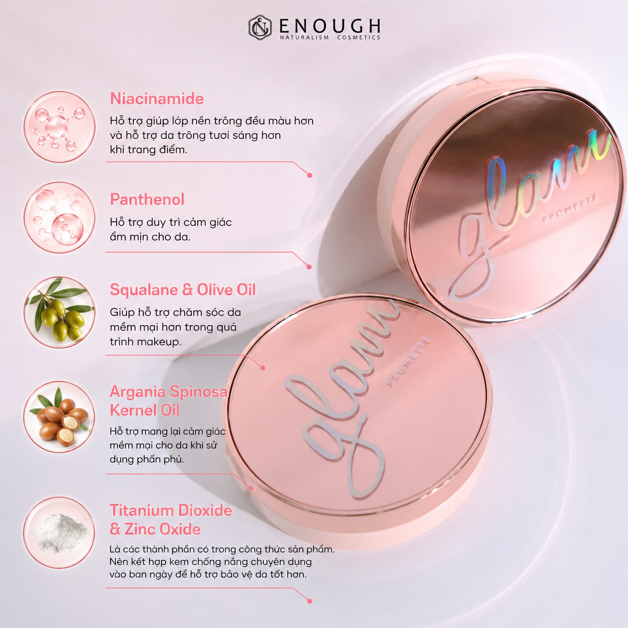 PHẤN PHỦ GLAM 2 LÕI ENOUGH PROMETTE GLAM ORIGIN RADIANCE TWOWAY CAKE