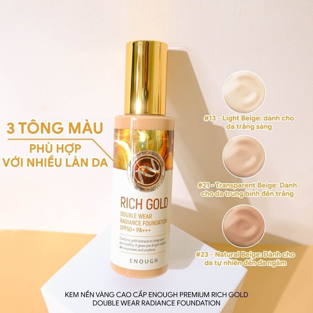 KEM NỀN VÀNG CAO CẤP ENOUGH PREMIUM RICH GOLD DOUBLE WEAR RADIANCE FOUNDATION 100ML