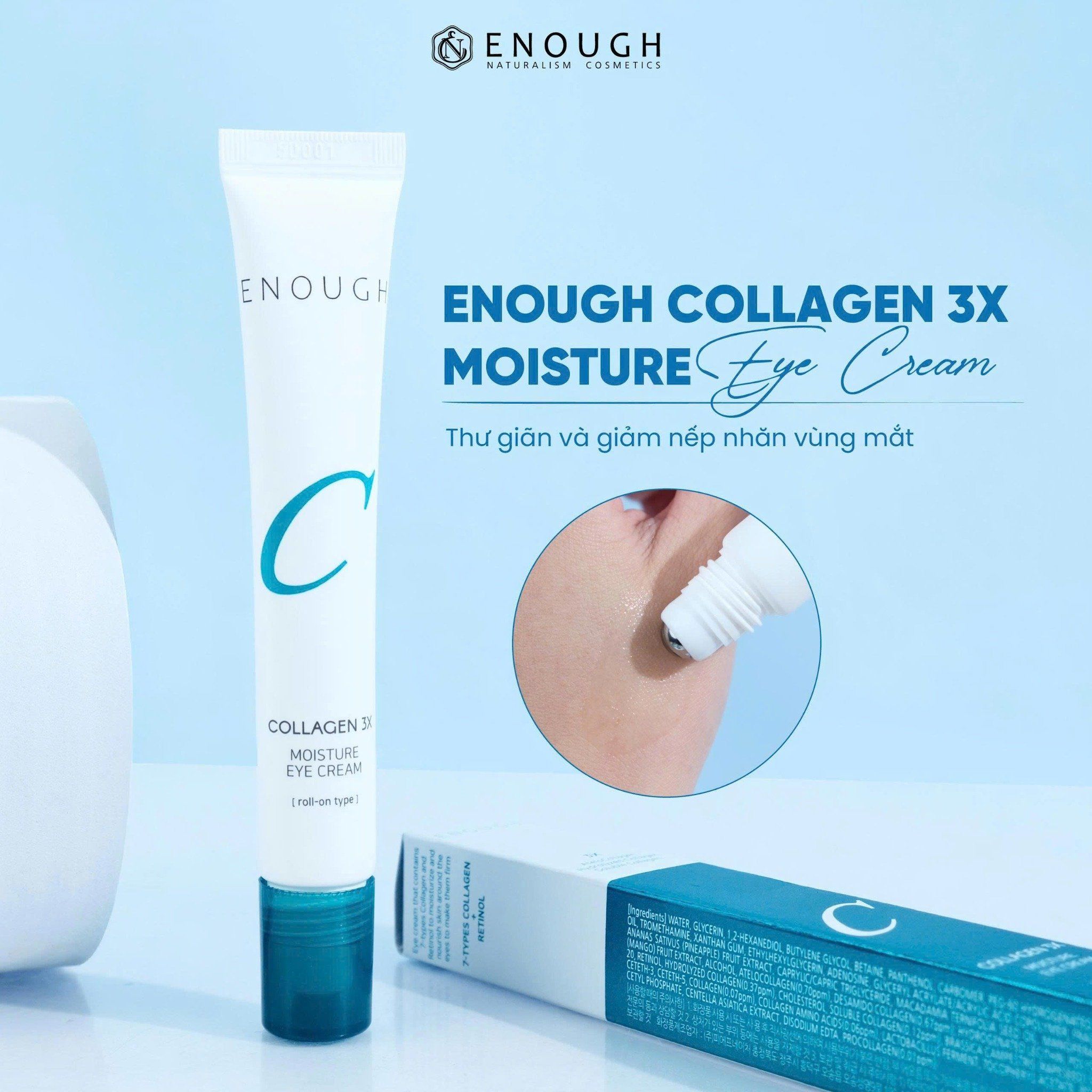 KEM DƯỠNG MẮT ENOUGH COLLAGEN 3X MOISTURE EYE CREAM
