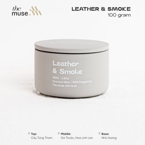 Nến thơm The Muse - Leather & Smoke - Hương Nước Hoa Nam