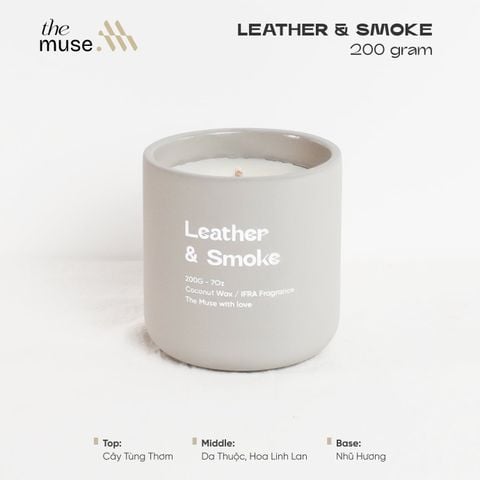 Nến thơm The Muse - Leather & Smoke - Hương Nước Hoa Nam