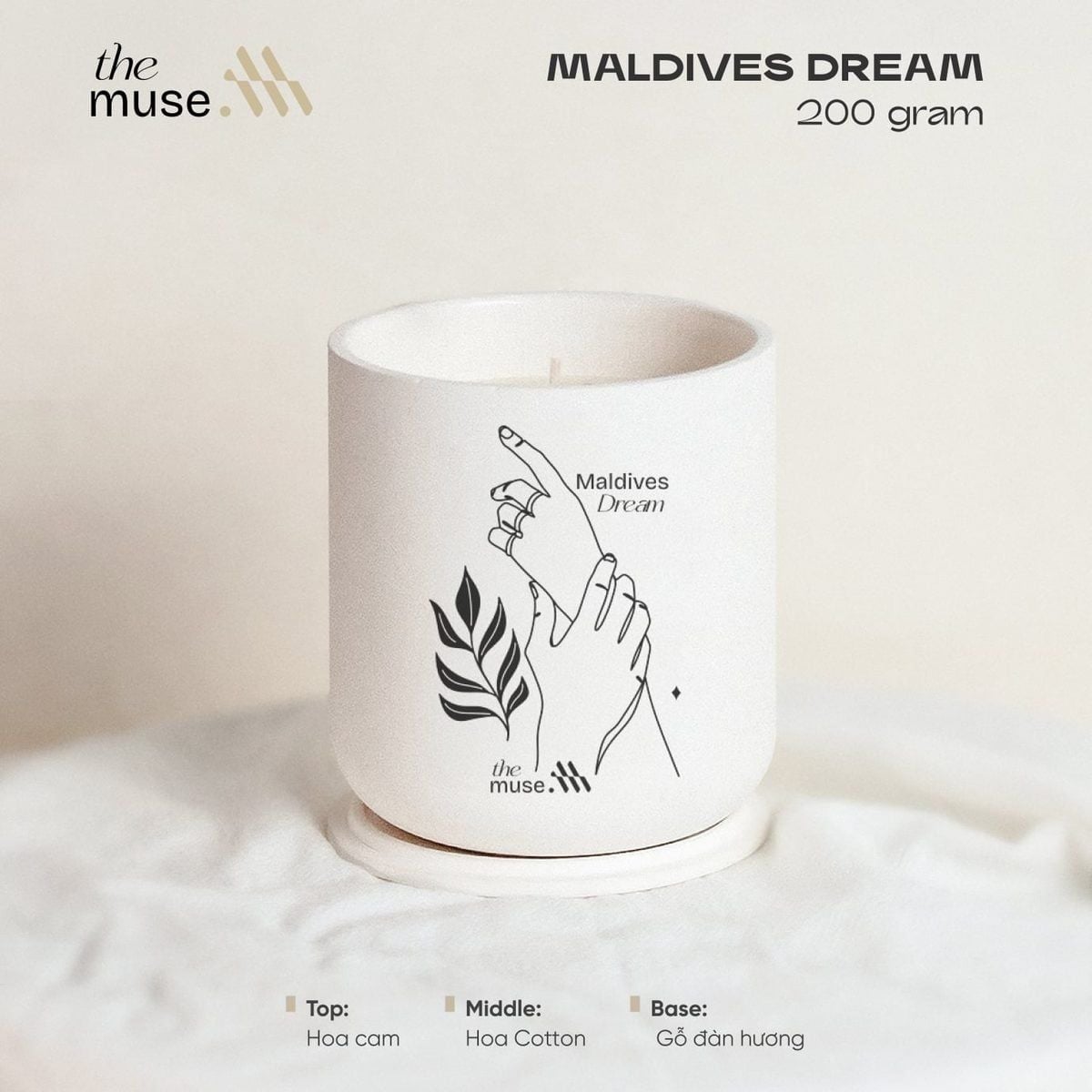 Nến thơm The Muse - Maldives Dream - Hương Biển