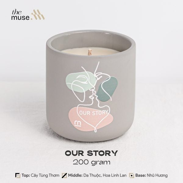 Nến thơm The Muse - Our Story - Hương Nước Hoa Nam
