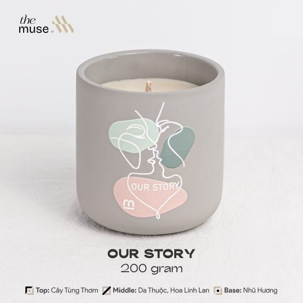 Nến thơm The Muse - Our Story - Hương Nước Hoa Nam